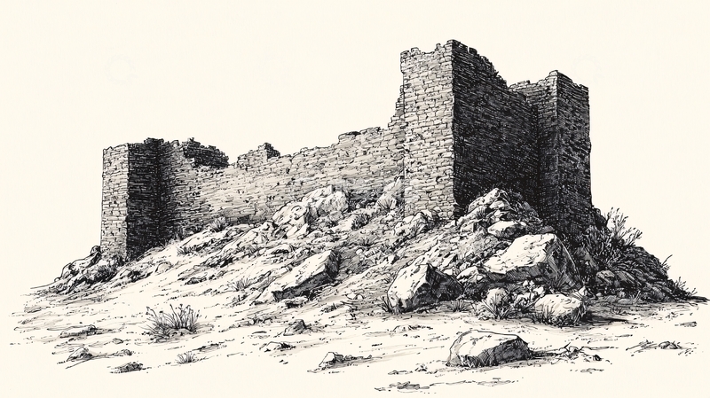 高清大图下载【趣麦麦图】铅笔素描废墟