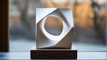 白色几何抽象雕塑