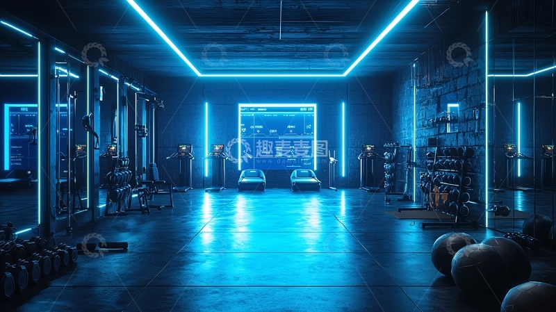 高清大图下载【趣麦麦图】未来感健身房