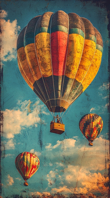 复古热气球风景