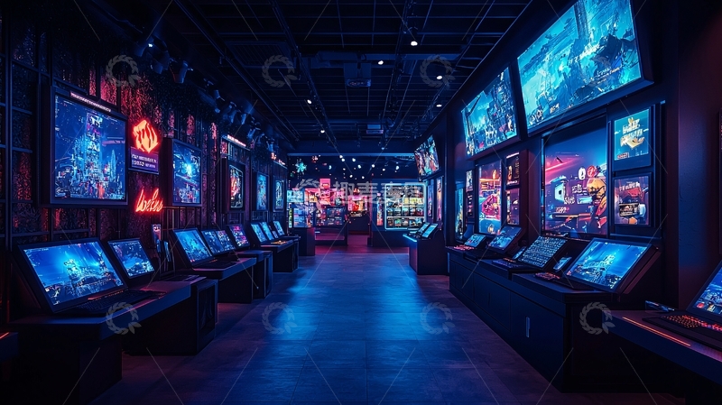 高清大图下载【趣麦麦图】暗黑科技感未来展览馆