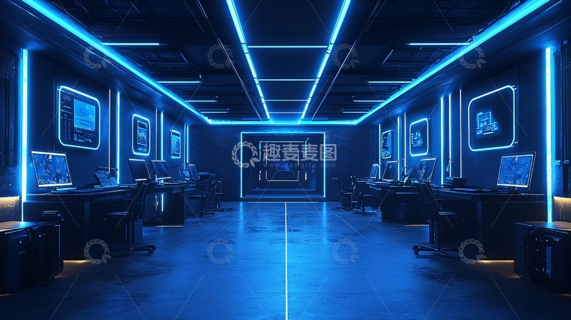高清大图下载【趣麦麦图】未来科技感办公室