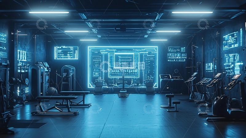 高清大图下载【趣麦麦图】未来科技感健身房