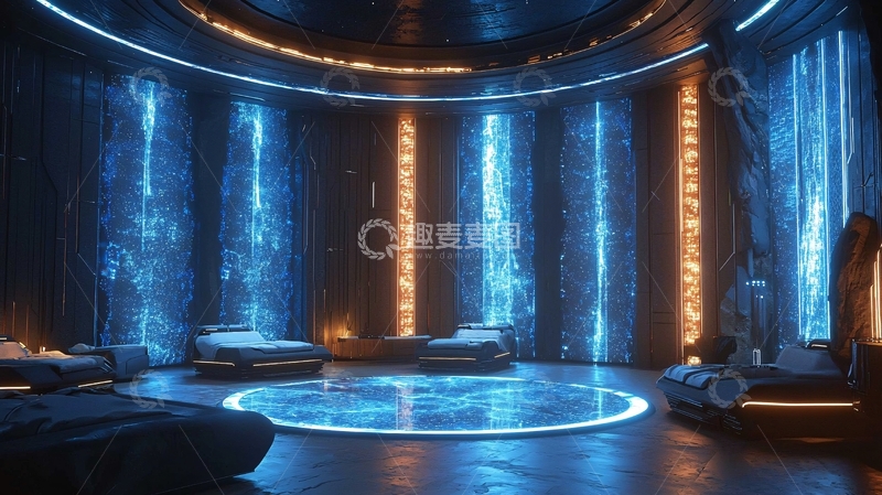 高清大图下载【趣麦麦图】未来科技感卧室