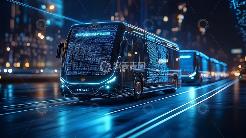 高清大图下载【趣麦麦图】未来城市公交车