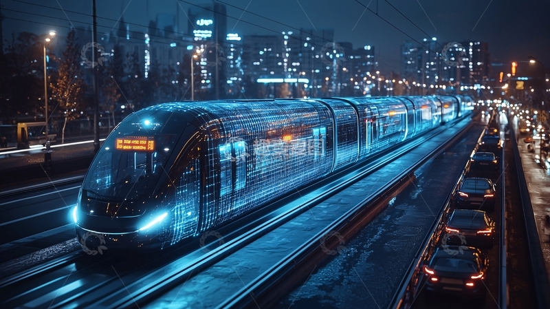 高清大图下载【趣麦麦图】未来科技列车
