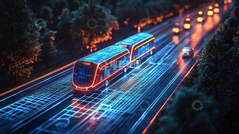 高清大图下载【趣麦麦图】未来科技列车