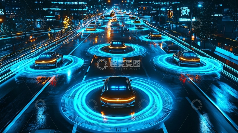 高清大图下载【趣麦麦图】未来城市自动驾驶汽车