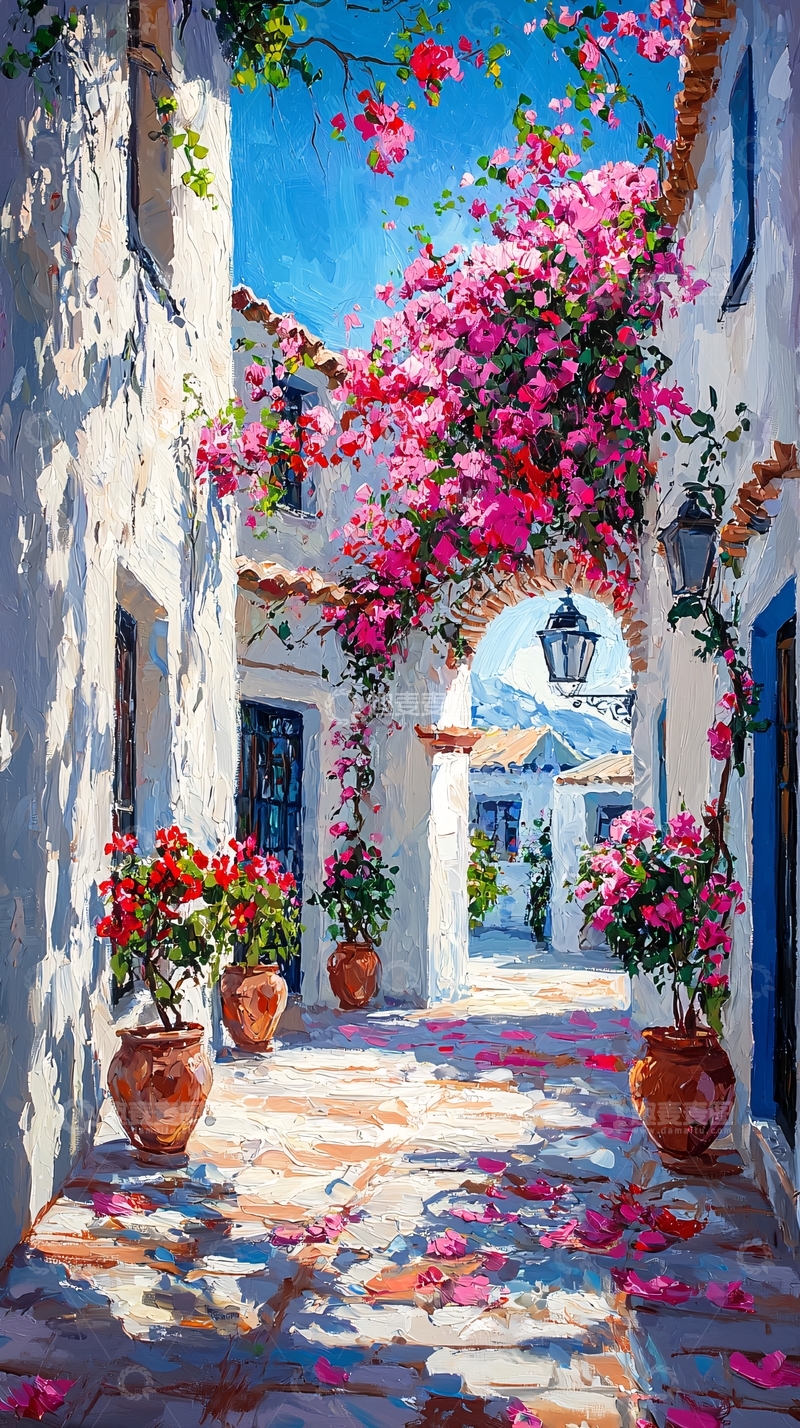 高清大图下载【趣麦麦图】地中海风格街道