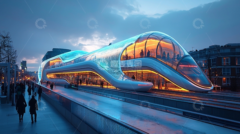 高清大图下载【趣麦麦图】未来科技感列车