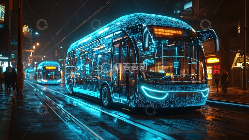 高清大图下载【趣麦麦图】未来城市公交