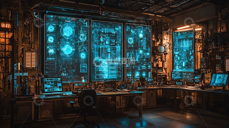 高清大图下载【趣麦麦图】科技感十足的实验室