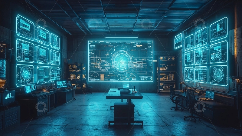 高清大图下载【趣麦麦图】未来科技感控制中心