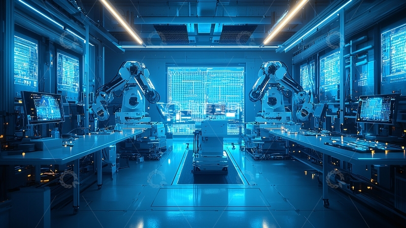 高清大图下载【趣麦麦图】蓝色科技感实验室