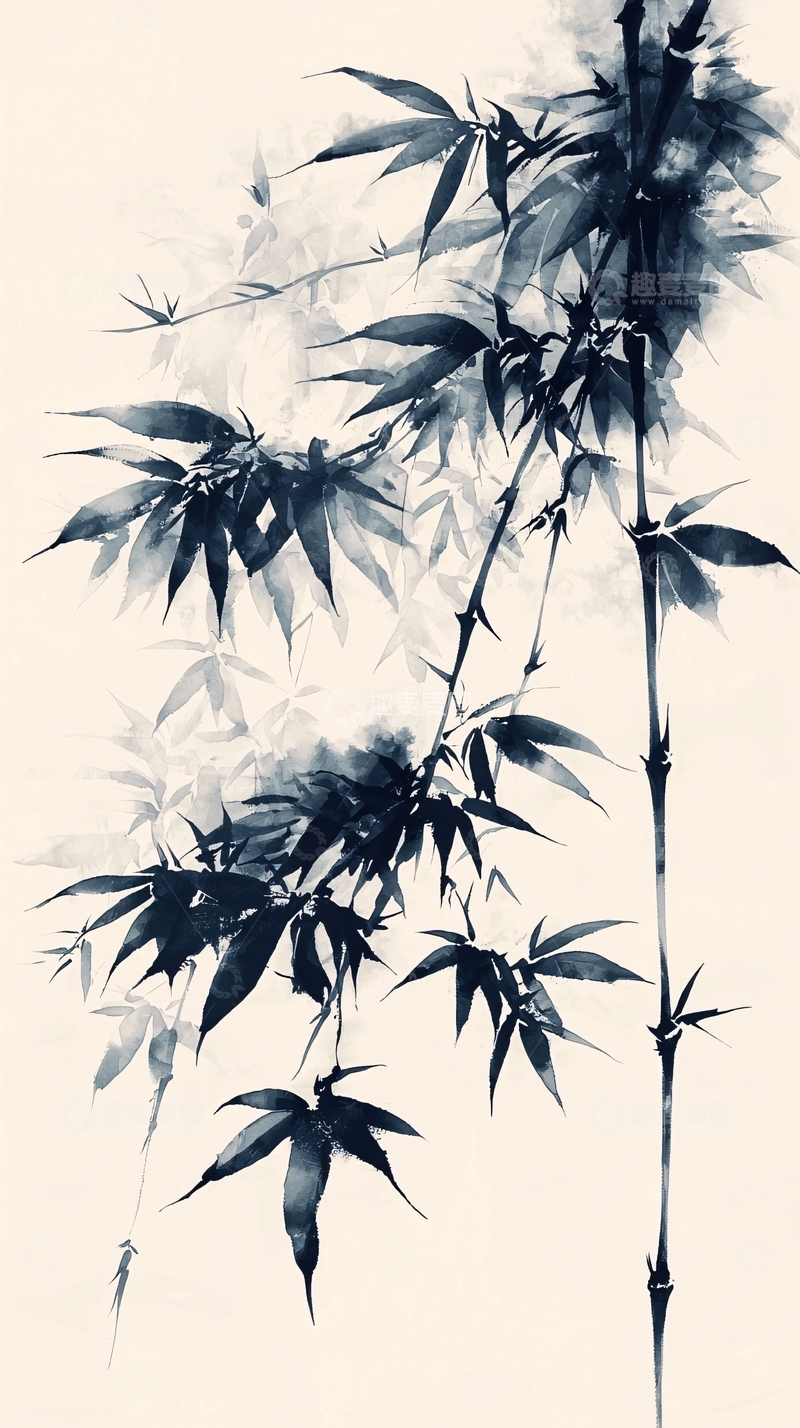 高清大图下载【趣麦麦图】水墨竹子