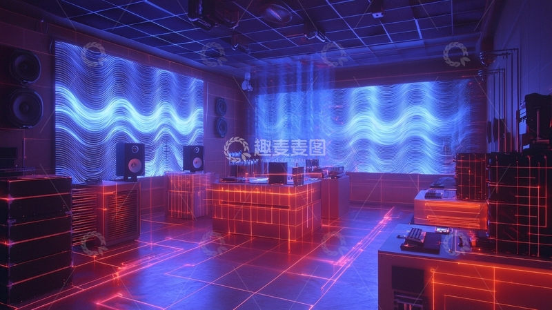 高清大图下载【趣麦麦图】炫酷科技感录音棚