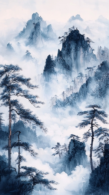 水墨画山水