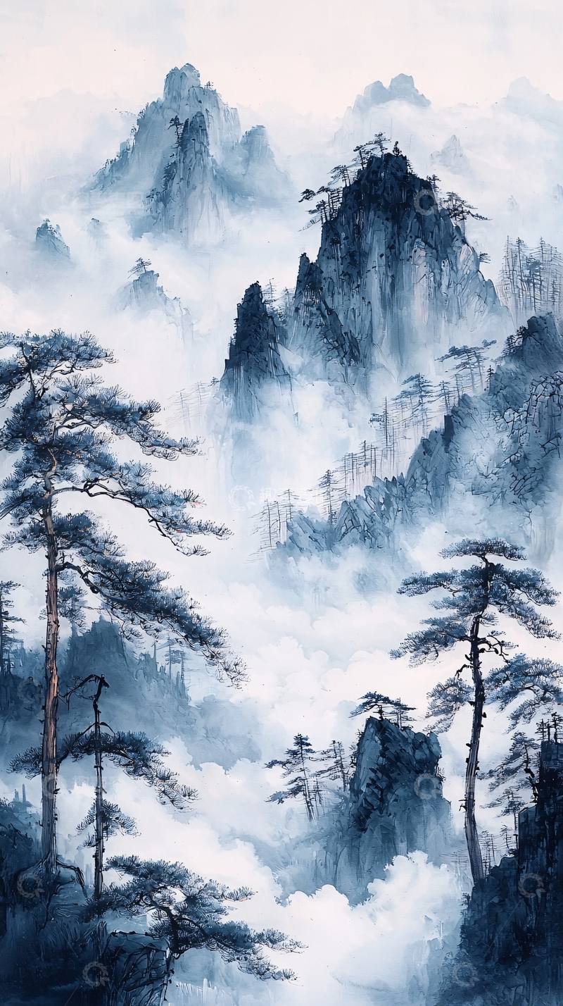 高清大图下载【趣麦麦图】水墨画山水