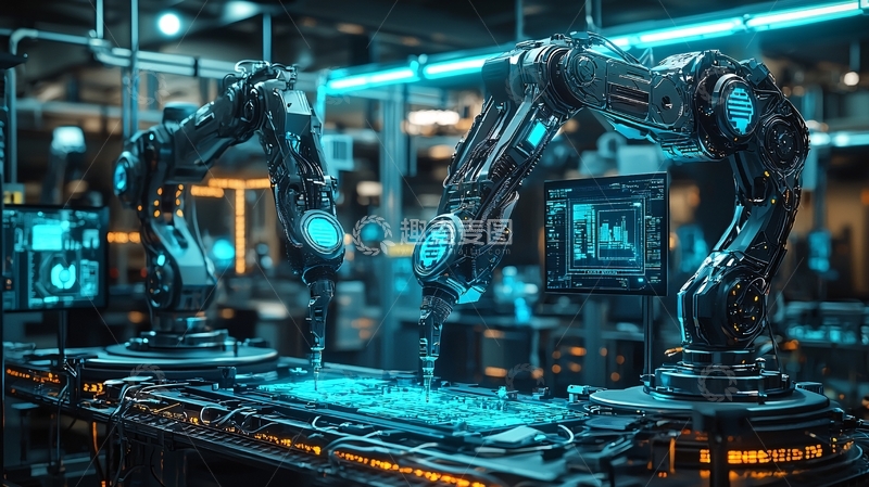 高清大图下载【趣麦麦图】未来科技感工业机器人