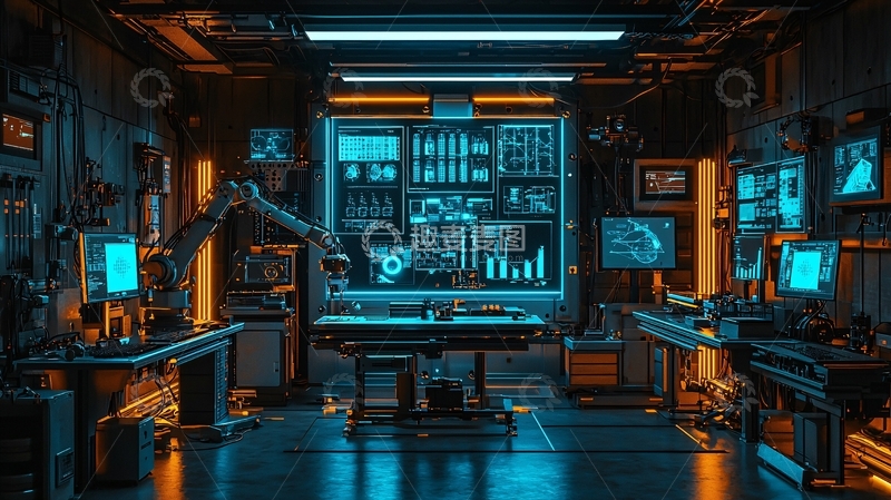 高清大图下载【趣麦麦图】未来科技感实验室场景