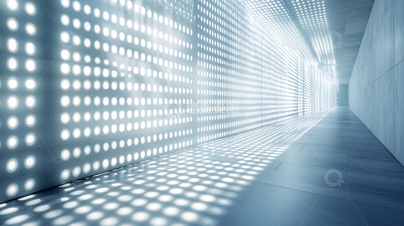 高清大图下载【趣麦麦图】光点墙面走廊