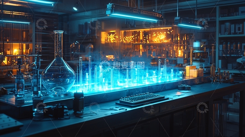 高清大图下载【趣麦麦图】神秘蓝色实验室