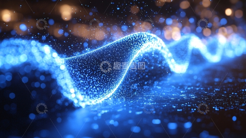 高清大图下载【趣麦麦图】蓝色粒子波浪56