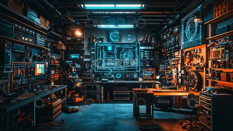 科技感满满的地下工作室