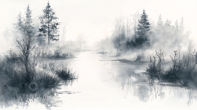 高清大图下载【趣麦麦图】水墨画风景