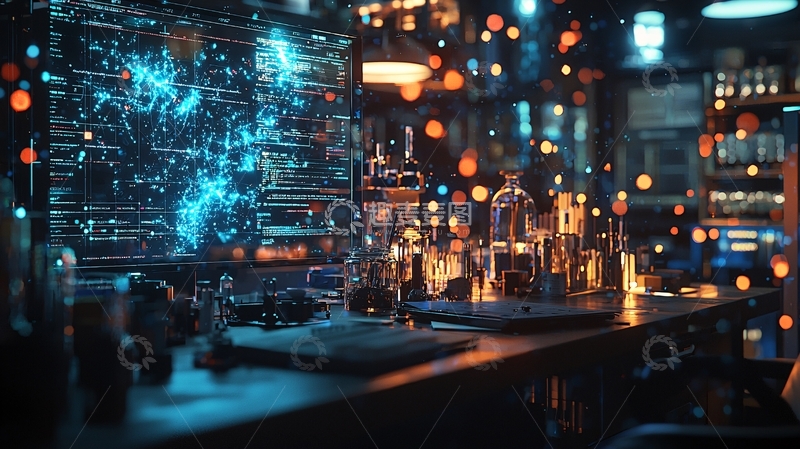 高清大图下载【趣麦麦图】科技感实验室场景