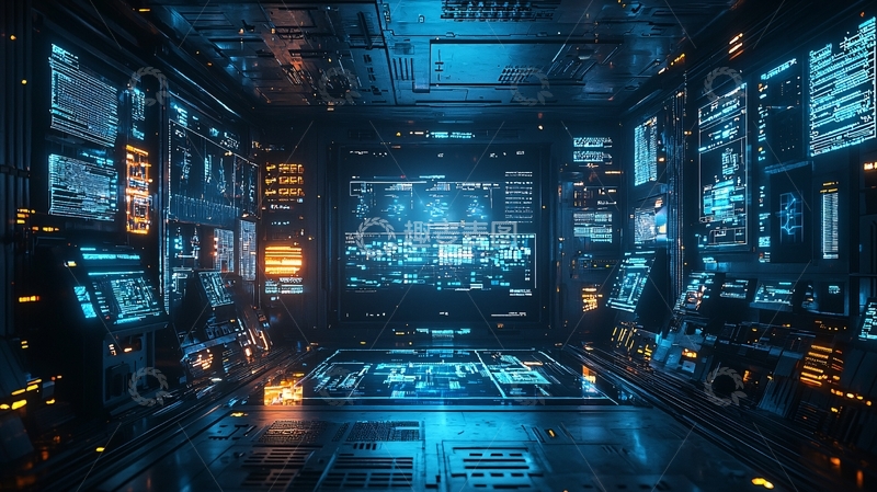 高清大图下载【趣麦麦图】未来科技控制室