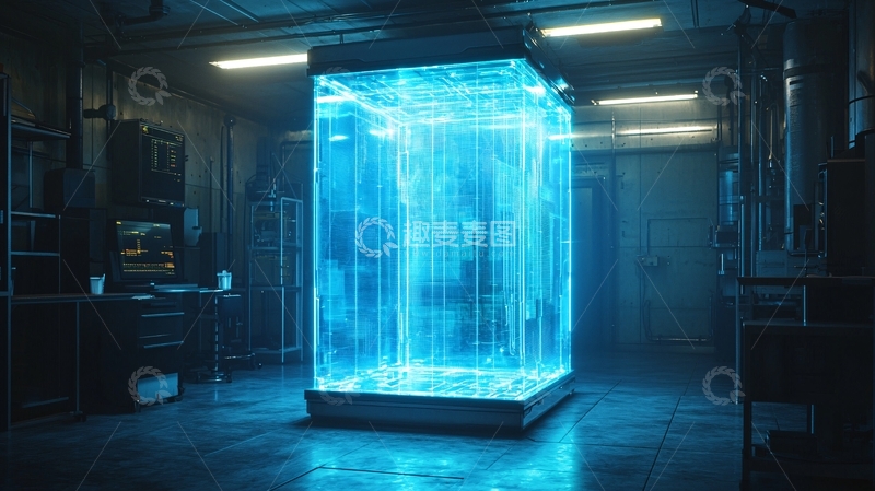 高清大图下载【趣麦麦图】蓝光玻璃容器人体实验