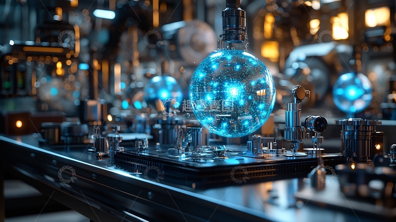 高清大图下载【趣麦麦图】蒸汽朋克风格能量球装置