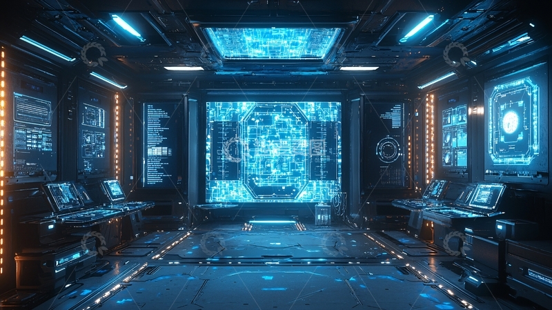 高清大图下载【趣麦麦图】未来科技控制室