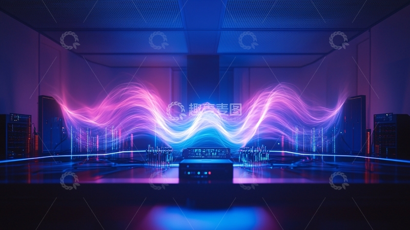 高清大图下载【趣麦麦图】紫色蓝色光波的舞台