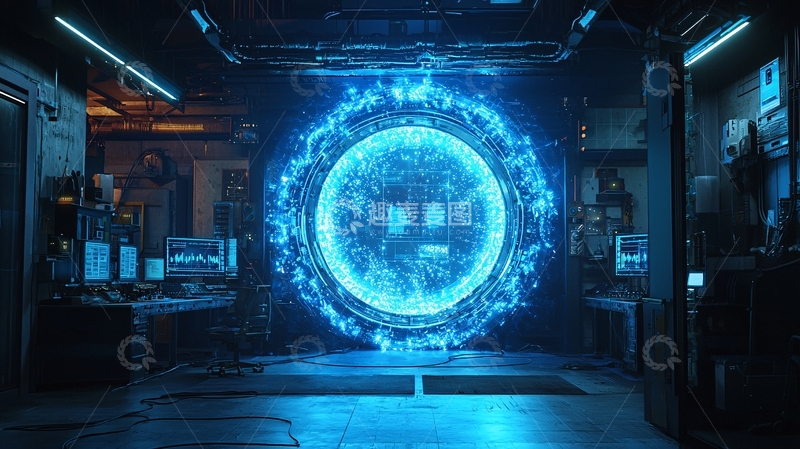 高清大图下载【趣麦麦图】蓝色能量环