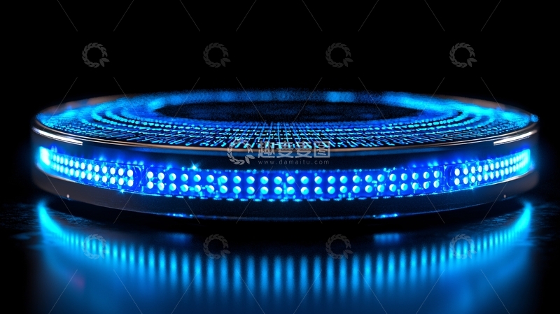 高清大图下载【趣麦麦图】蓝色圆形LED灯