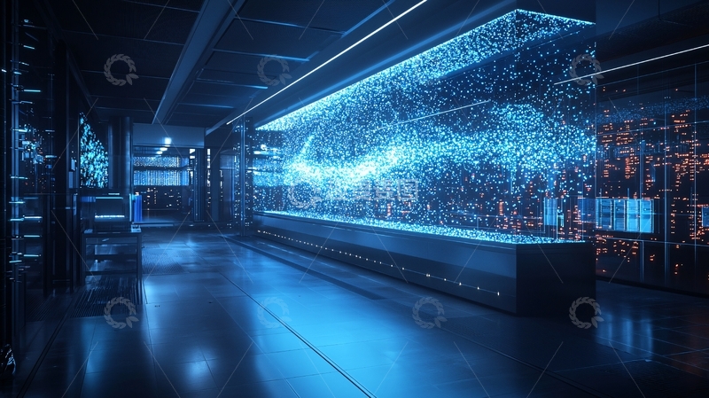 高清大图下载【趣麦麦图】未来科技感数据中心走廊