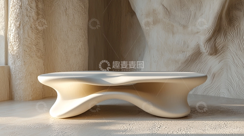 高清大图下载【趣麦麦图】流线型抽象雕塑咖啡桌