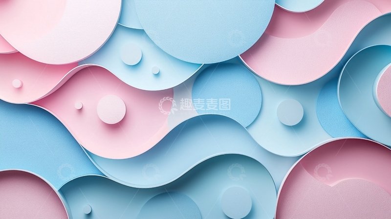 高清大图下载【趣麦麦图】粉色蓝色流体抽象背景
