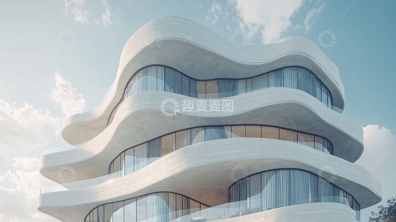 高清大图下载【趣麦麦图】流线型建筑外观