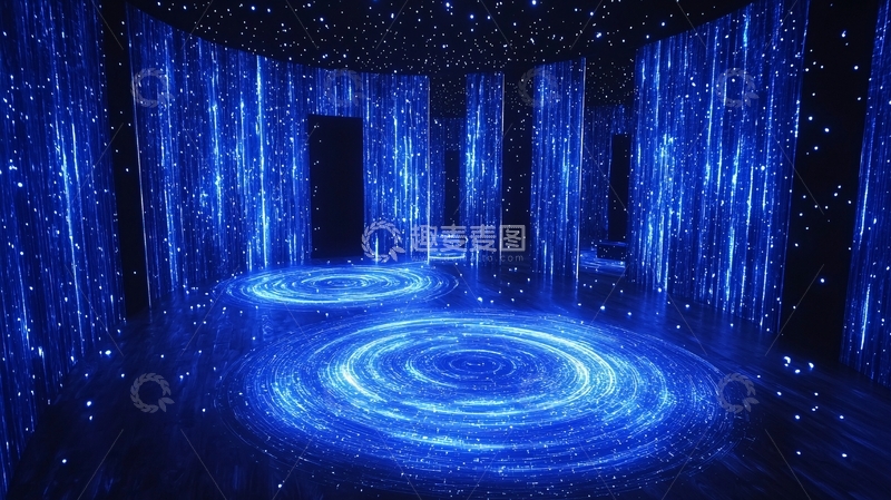 高清大图下载【趣麦麦图】蓝色光影迷幻空间