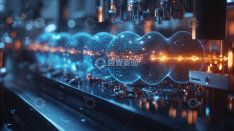 高清大图下载【趣麦麦图】流水线上的发光球体