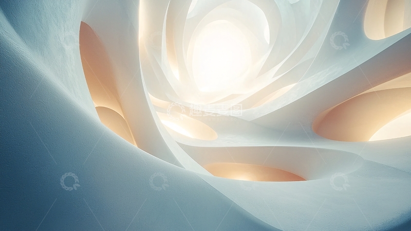 高清大图下载【趣麦麦图】光影流动的抽象雕塑