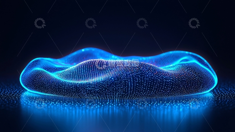 高清大图下载【趣麦麦图】蓝色粒子流体形态