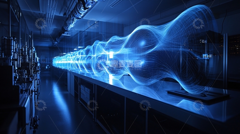 高清大图下载【趣麦麦图】蓝色光线流体实验