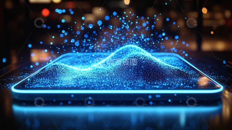 高清大图下载【趣麦麦图】科技感蓝色光效数据图