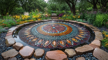 花园水景马赛克图案