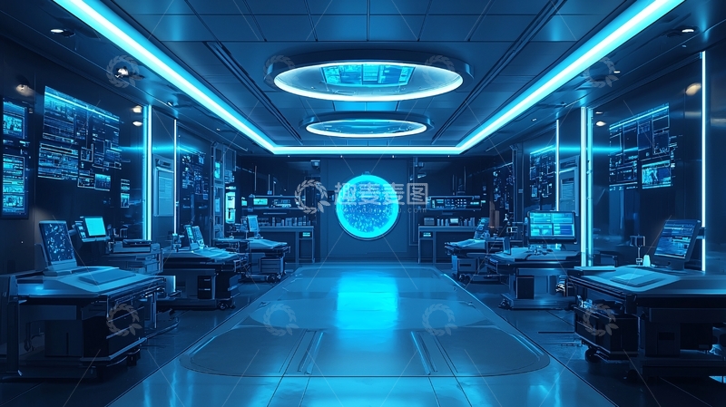 高清大图下载【趣麦麦图】科幻未来科技控制室