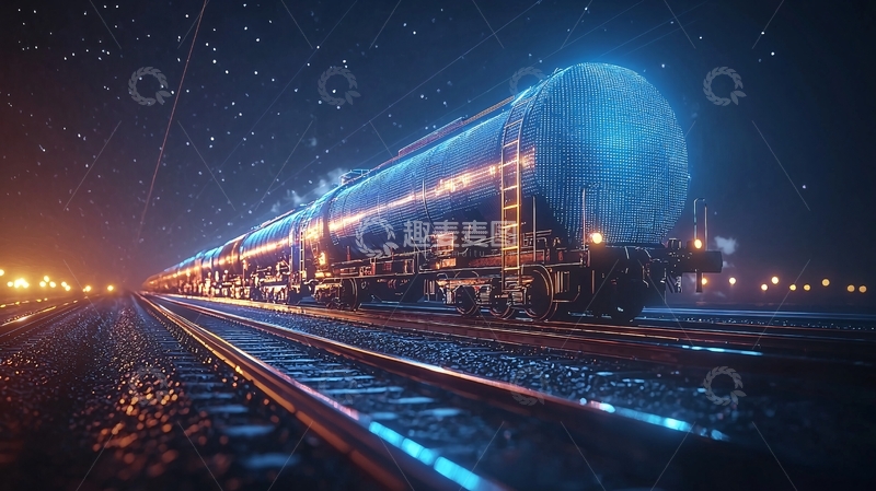 高清大图下载【趣麦麦图】夜幕下的科技感列车